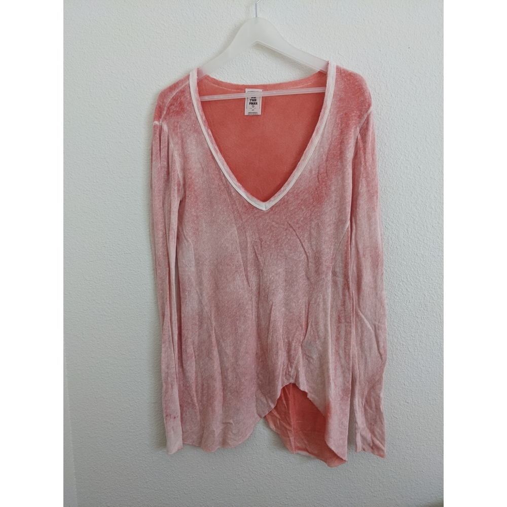 Free people long pink coral beach tunic.